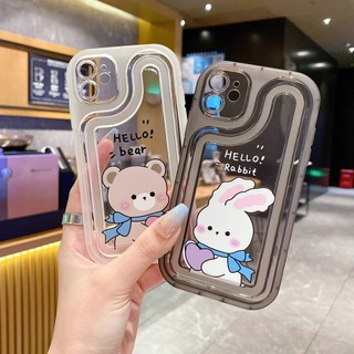 Ốp Điện Thoại Mềm Trong Suốt Chống Rơi In Hình Gấu / Thỏ Dễ Thương Cho IPhone X XR XS Max 11 12 13 14 Pro Max 7 8 Plus SE