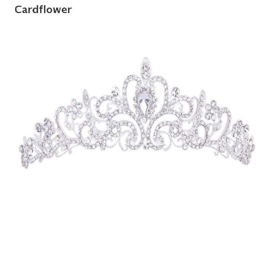 < Cardflower > Vương Miện Cài Tóc Đính Đá Dễ Thương Thanh Lịch Cho Cô Dâu Trong Ngày Cưới