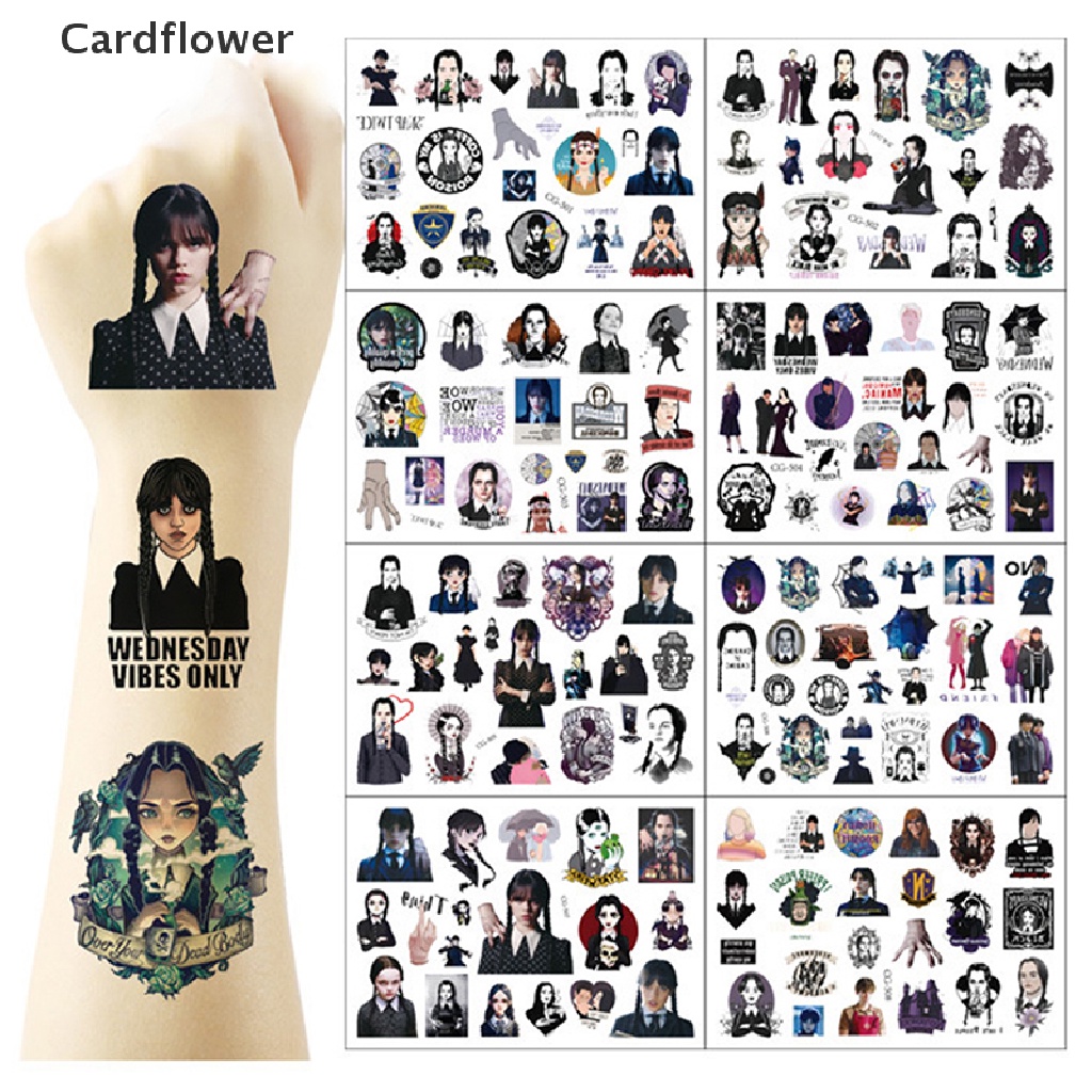 1 Tờ Sticker Addams Dán Điện Thoại Laptop Hình TV Kinh Dị Mỹ