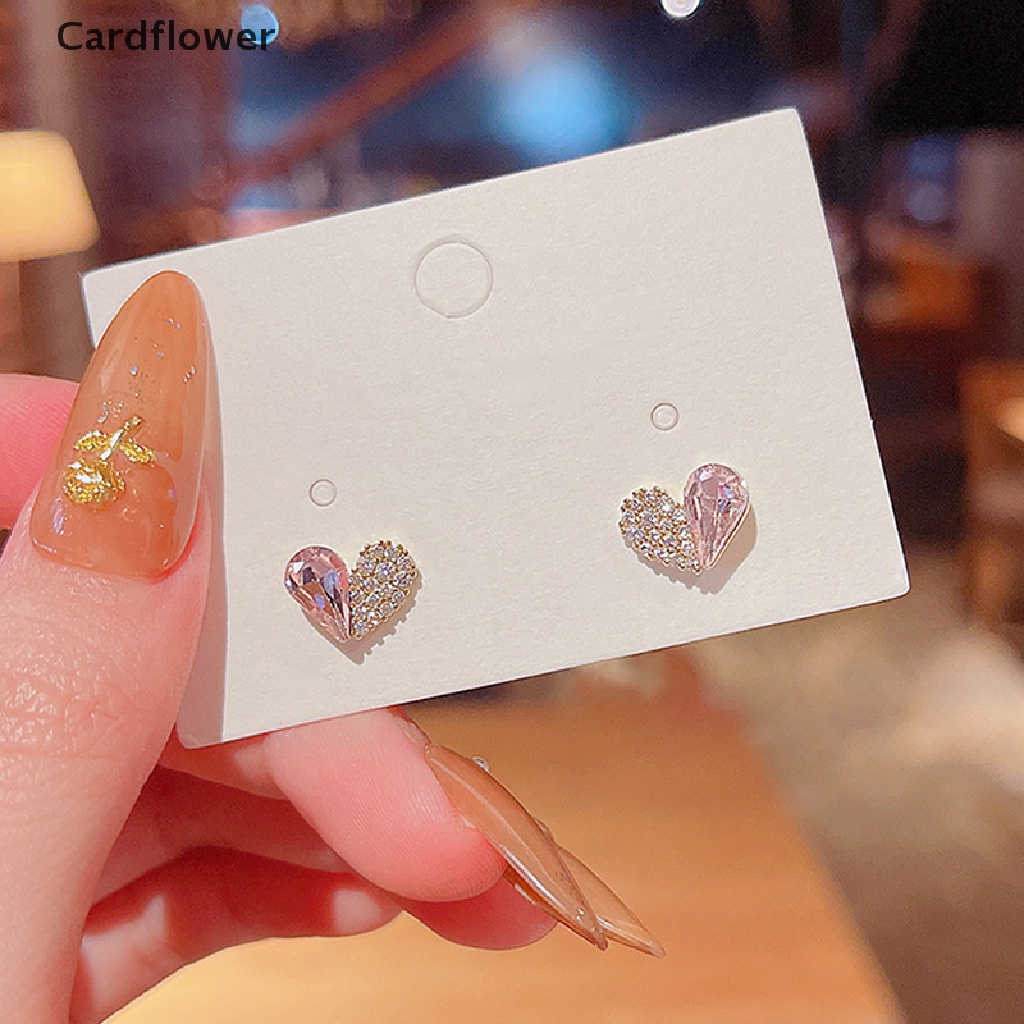 1 Đôi Bông Tai Hình Trái Tim Đính Đá Thời Trang Dành Cho Nữ