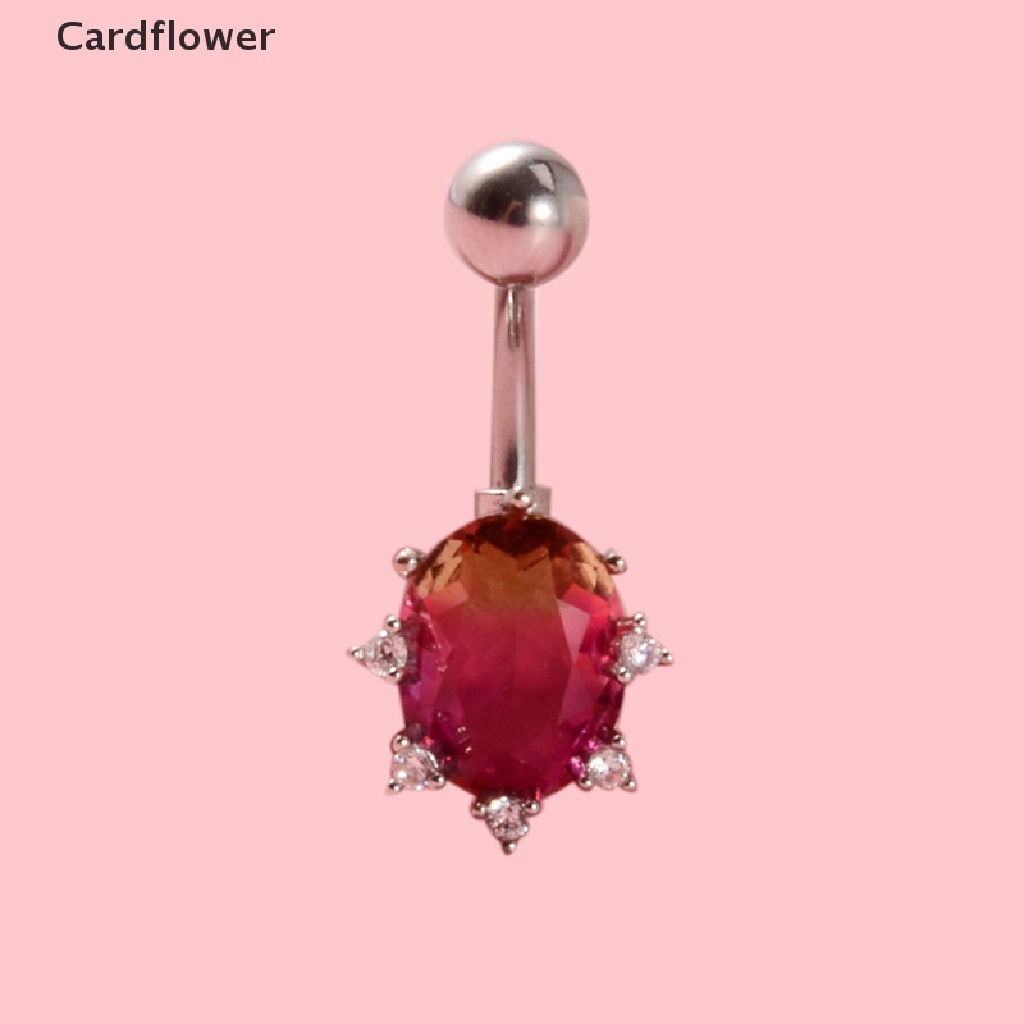 1 Khuyên Rốn Thép Phẫu Thuật Đính Đá Zircon Hình Trái Tim Dễ Thương