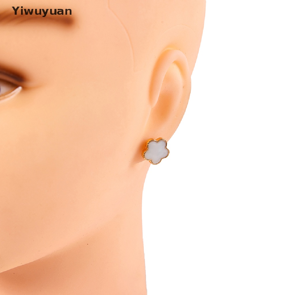 1 Đôi Bông Tai Hợp Kim Hình Bông Hoa Màu Trắng Thời Trang Dành Cho Nữ