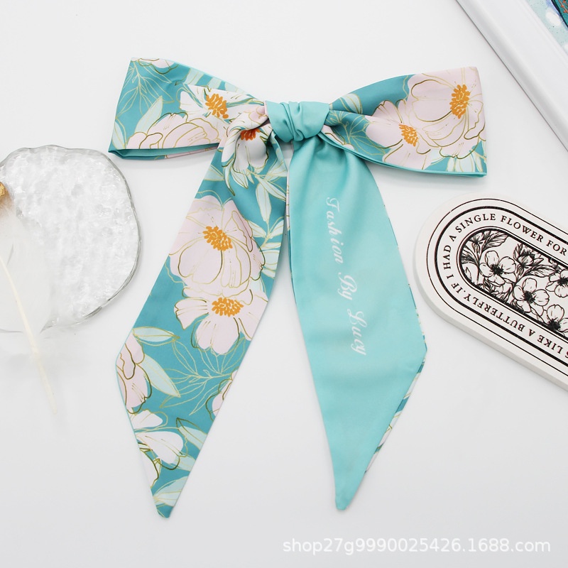 Băng Đô Cài Tóc Đính Nơ Họa Tiết Hoa Đa Năng Xinh Xắn