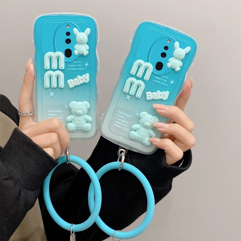 Ốp lưng Oppo F11 Pro Ốp Điện Thoại Ba Chiều Viền Lượn Sóng Hình Búp Bê Dễ Thương Gắn Dây Đeo Cho Oppo F11 Pro Oppo F11 GZ