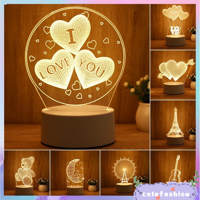 Đèn Ngủ LED 3D Để Bàn Dùng Làm Quà Lưu Niệm