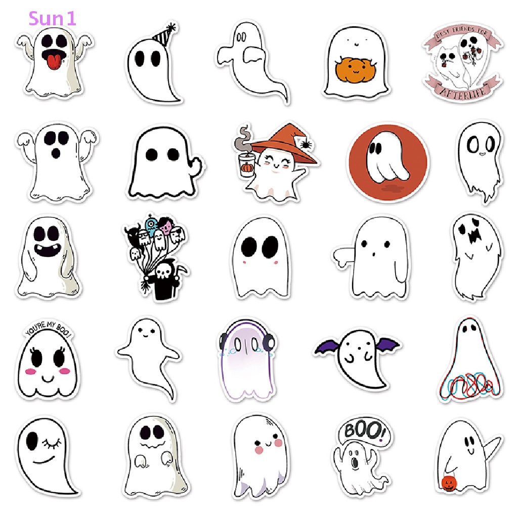 Set 50 Sticker Dán Trang Trí Sổ Tay Chủ Đề Halloween