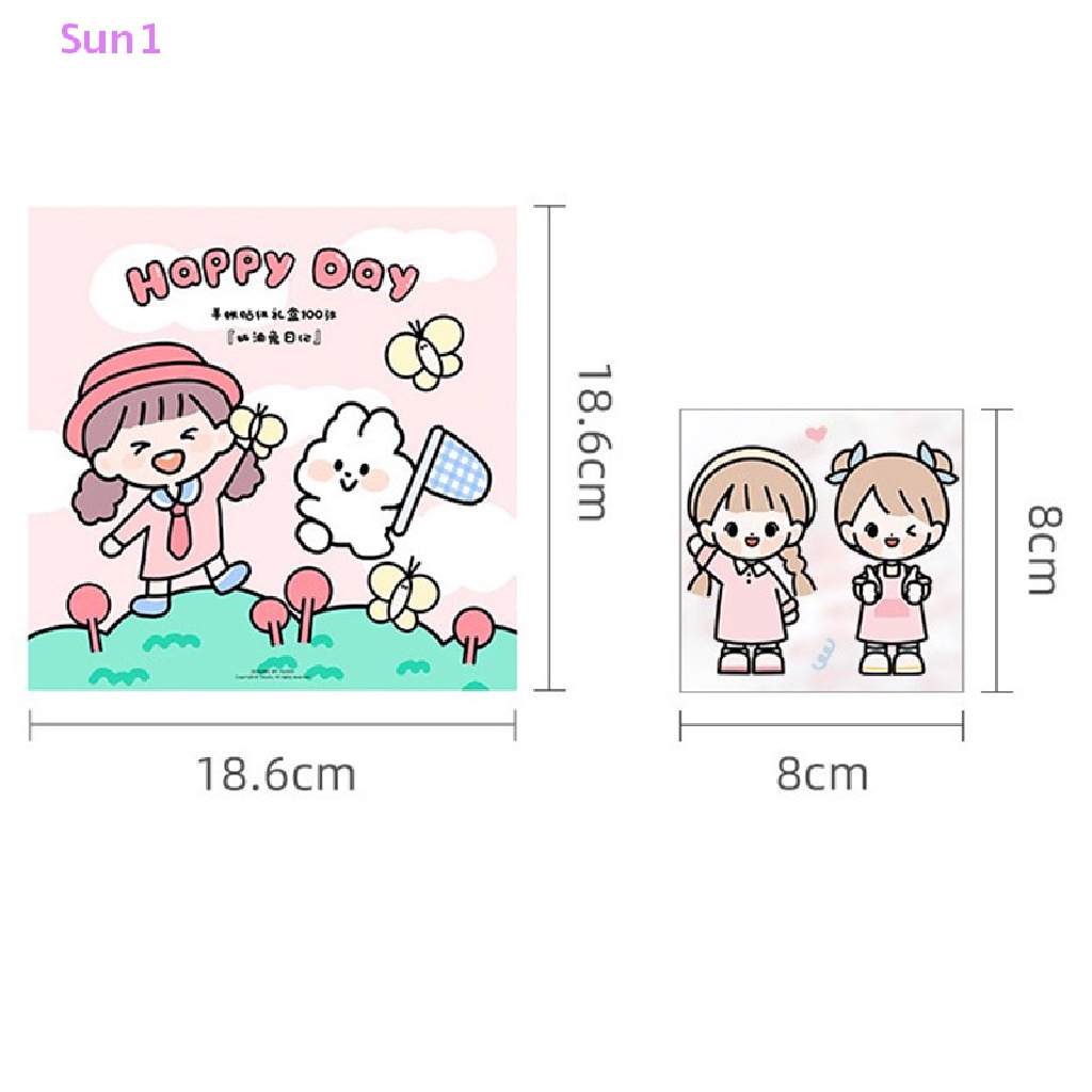 Bộ 20 Miếng Dán Pvc Họa Tiết Hoạt Hình Động Vật Trang Trí Nhật Ký Sun1 &gt; 20 Cái