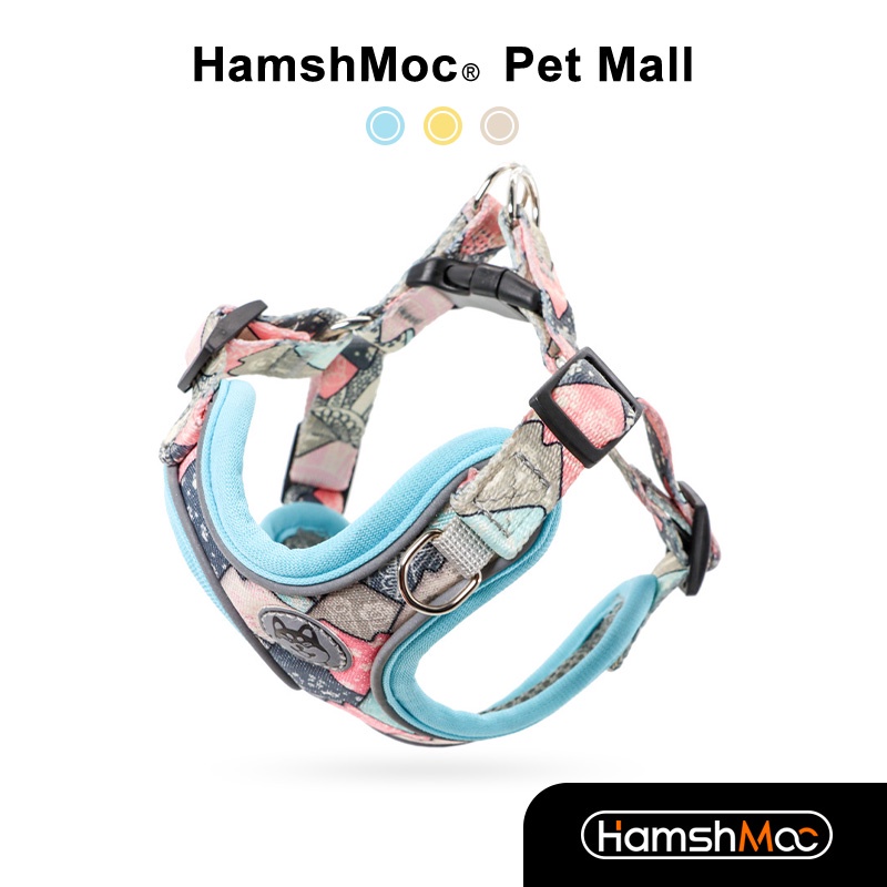 HamshMoc Đai Dắt Chó Đi Dạo Dạo Bằng Lưới Nhẹ Thoáng Khí Có Thể Điều Chỉnh