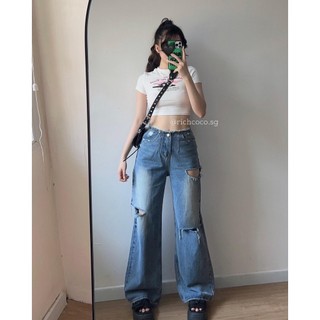 Áo crop thun trắng mèo HỒNG