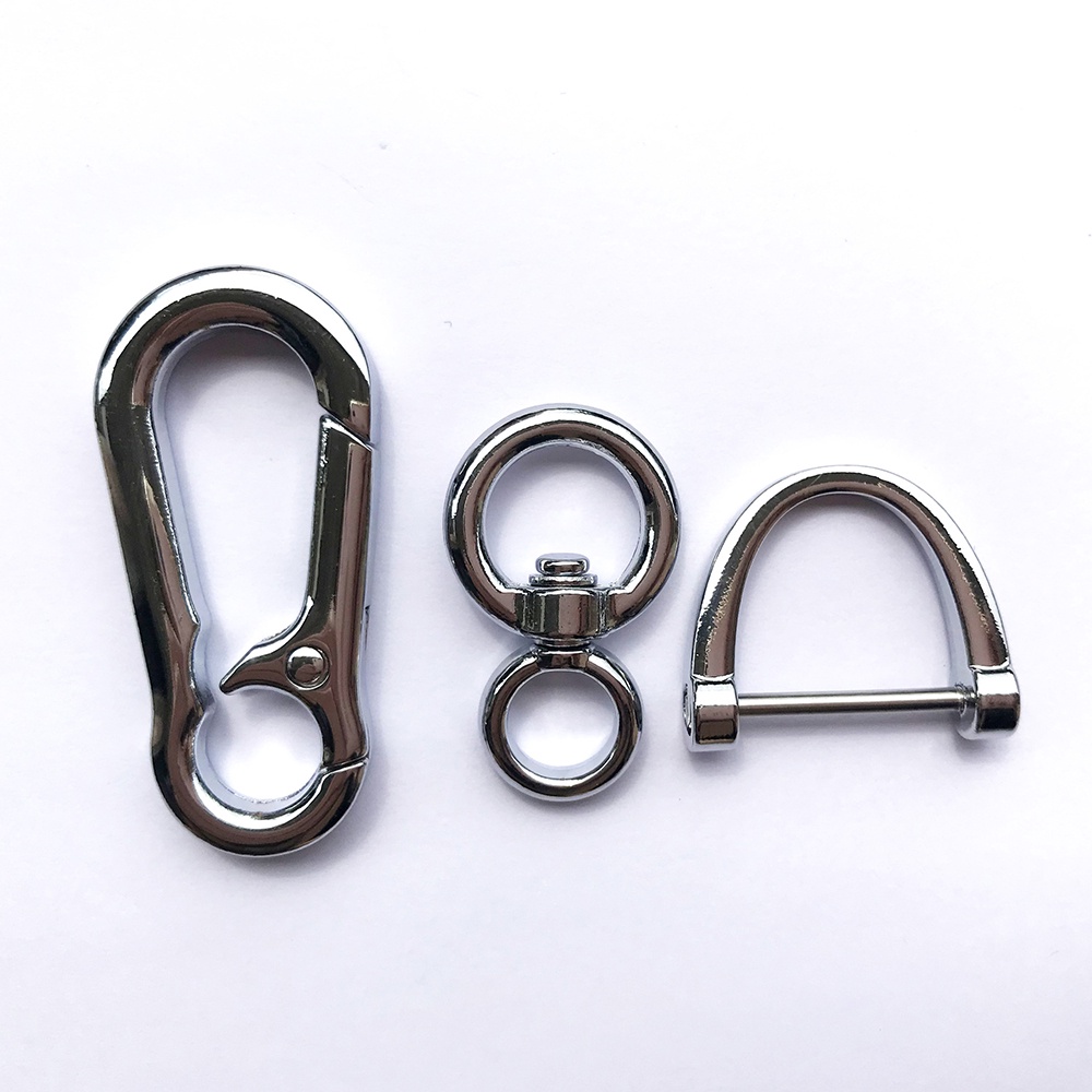 Móc Chìa Khóa Xe Hơi Hình Chữ D Xoay 360 Độ Bằng Kim Loại