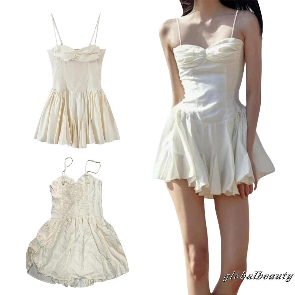 Đầm Mini Không Tay 00GB Hở Lưng Màu Trơn Thời Trang Mùa Hè Cho Nữ