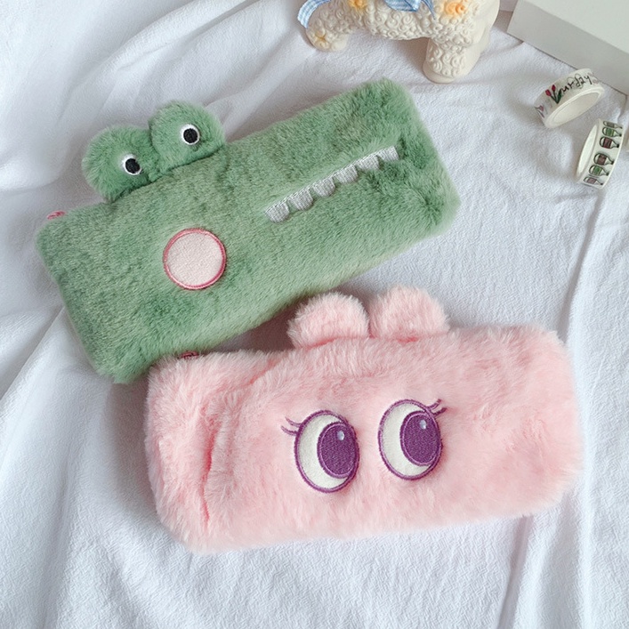 Túi Đựng Bút Hình Cá Sấu / Thỏ Nhồi Bông Cỡ Lớn Dễ Thương Cho Bạn Gái Ốp