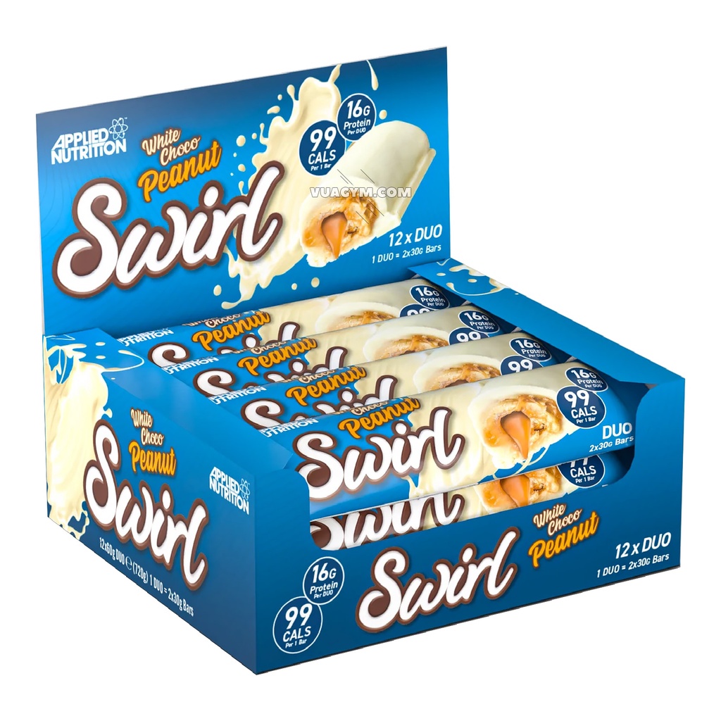 Thanh snack Applied Nutrition - Swirl Duo Bar - Hỗ trợ năng lượng và giảm cảm giác đói - Chính Hãng