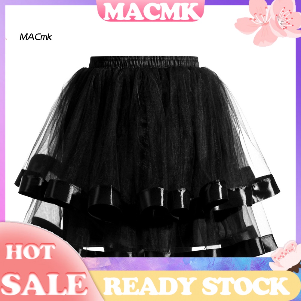 < Cod > Váy Tutu Múa Ba Lê Phối Lưới Hai Lớp Màu Trơn Dành Cho Nữ