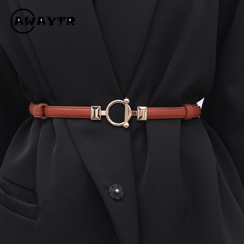 Thắt Lưng Bản Nhỏ Đơn Giản Có Khóa Thời Trang Mùa Hè Cho Nữ
