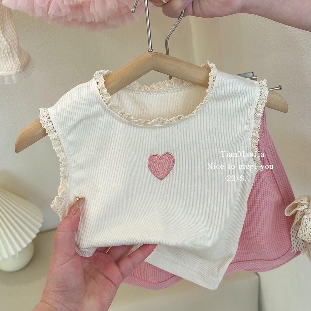 Set Áo Thun Tay Ngắn Phong Cách Thời Trang Mùa Hè Mới 2023 Cho Bé Gái