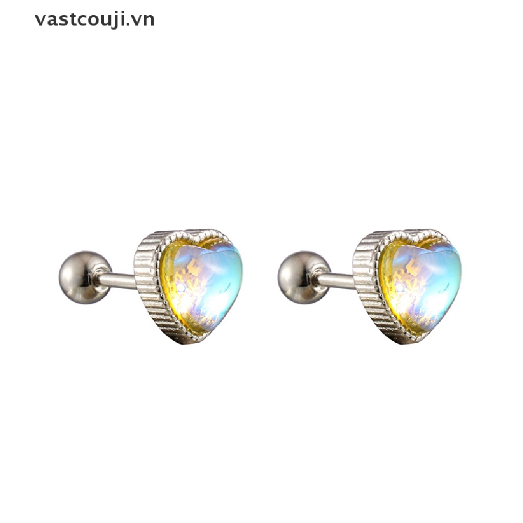 1 Đôi Bông Tai Hình Trái Tim Thời Trang Dành Cho Nữ