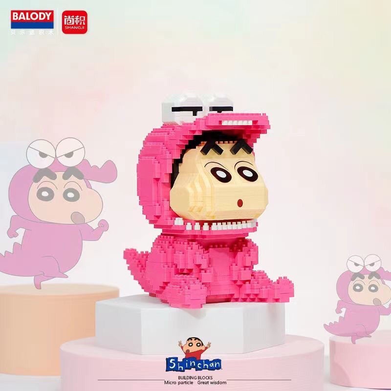 Đồ Chơi Lắp Ráp Nhân Vật Shin Cậu Bé Bút Chì Shin-Chan Cá Sấu Bò Anime Nohara Shinnosuke