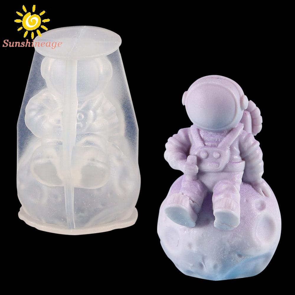 Khuôn Silicon 8 * 5 * 5cm Hình Phi Hành Gia / Socola / Nến / Xà Phòng Để Bàn Trang Trí DIY