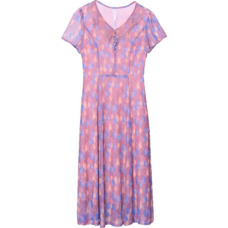 Đầm Dáng Chữ a Cổ Chữ V In Họa Tiết Phong Cách Hàn Quốc Thời Trang Mùa Hè 2023 Mới