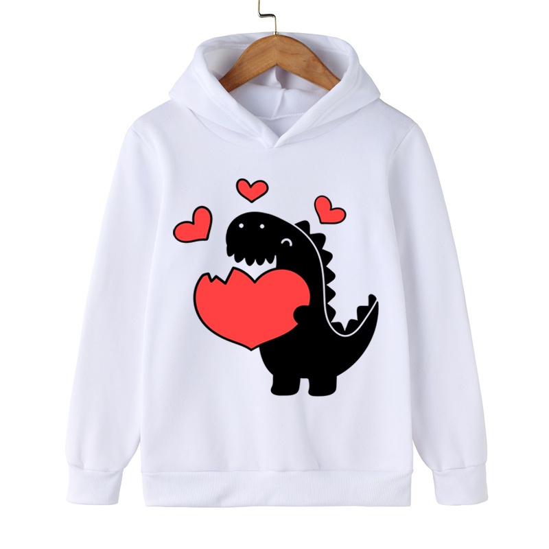 Áo Sweater Tay Dài Dáng Rộng In Họa Tiết Khủng Long Hoạt Hình Thời Trang Mùa Thu Cho Bé Trai Và Gái