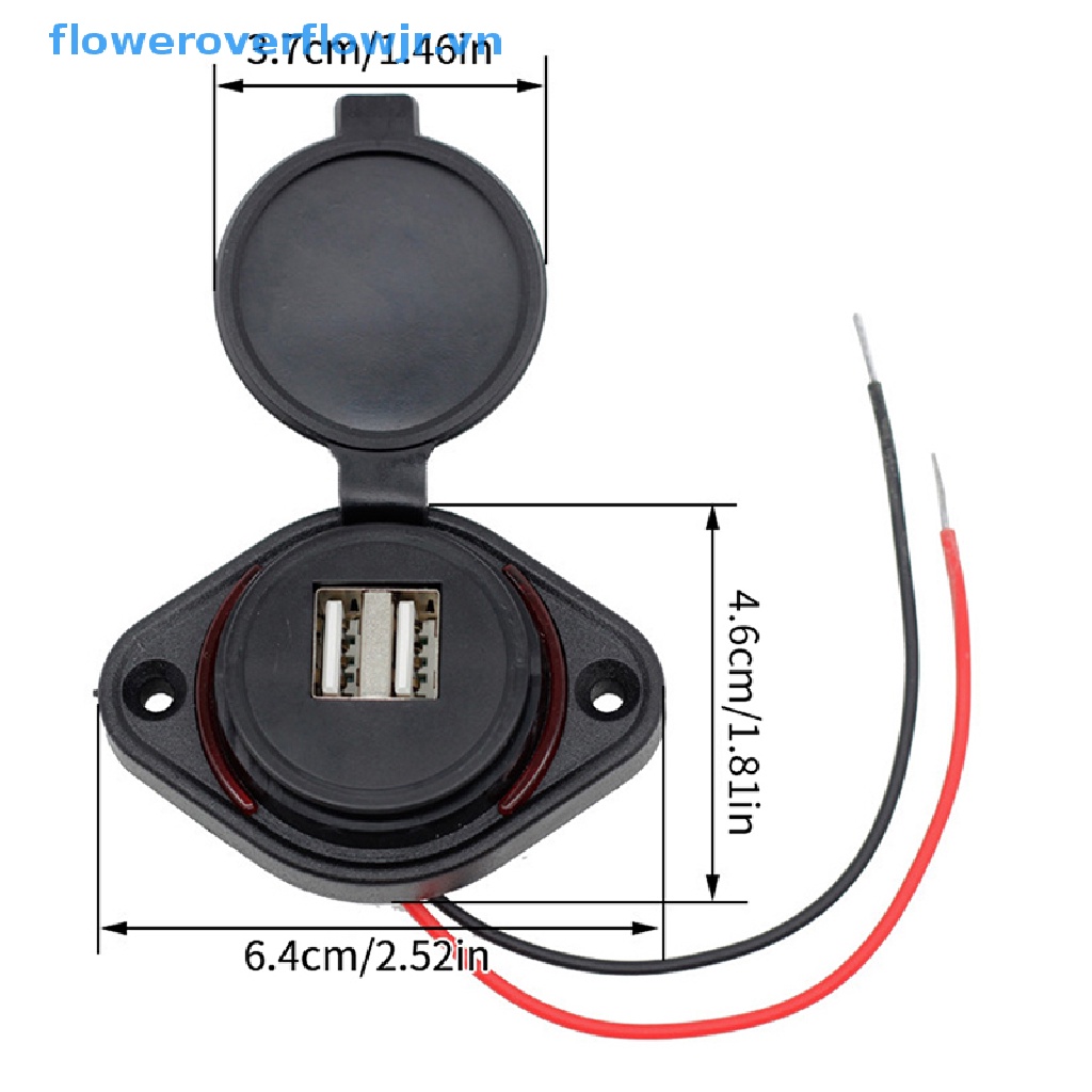 Tẩu Sạc Hai Cổng USB 3.1A Chống Nước Cho Xe Hơi