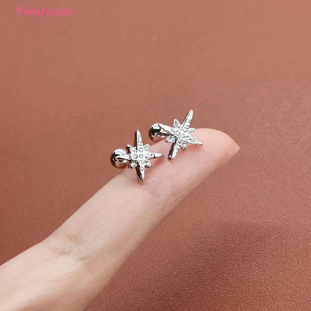 1 Đôi Khuyên Tai Đính Đá Zircon Hình Ngôi Sao Thời Trang Mới