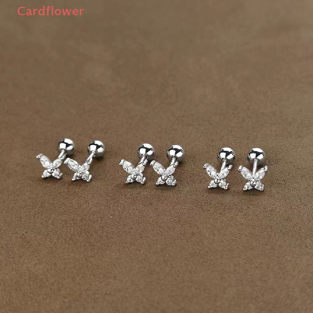 1 Đôi Khuyên Tai Hình Bướm Đính Đá Zircon Thời Trang Mới