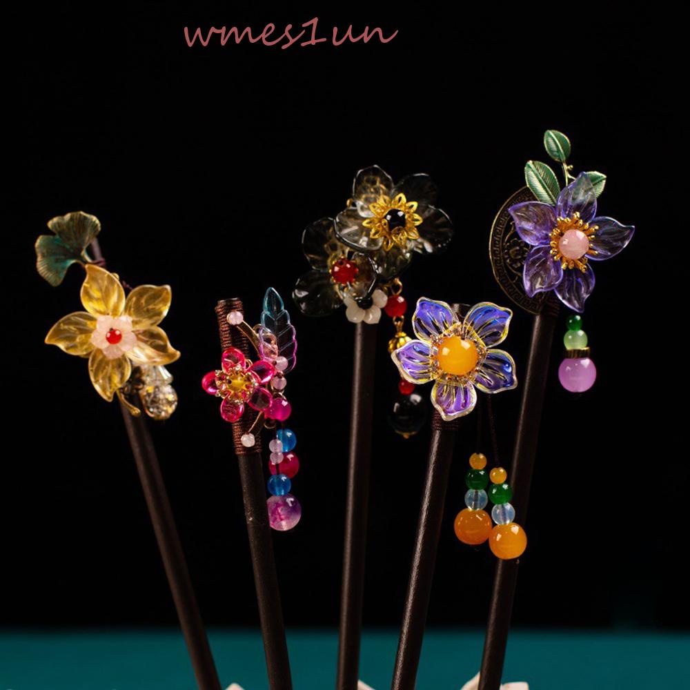 Trâm Cài Tóc Bằng Gỗ Họa Tiết Hoa Phối Tua Rua Phong Cách Cổ Điển 15H Thời Trang Cho Nữ