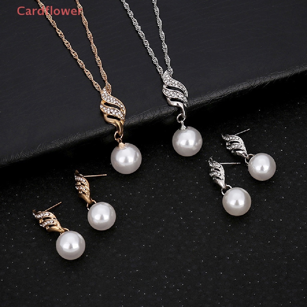 Bộ Trang Sức 3 Món Vòng cổ + Bông Tai Đính Ngọc Trai Nhân Tạo Thời Trang Cho Nữ