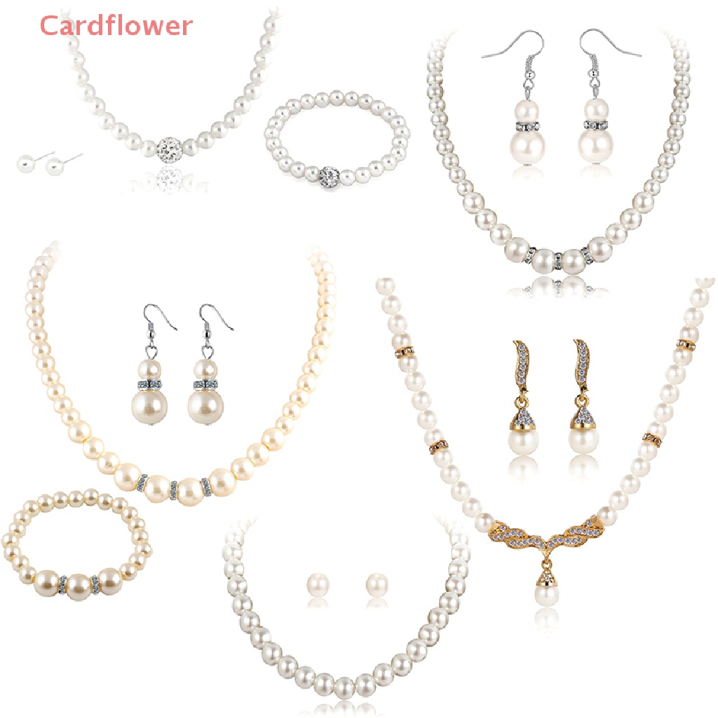 Bộ Trang Sức Đính Ngọc Trai Nhân Tạo Thời Trang Dành Cho Nữ