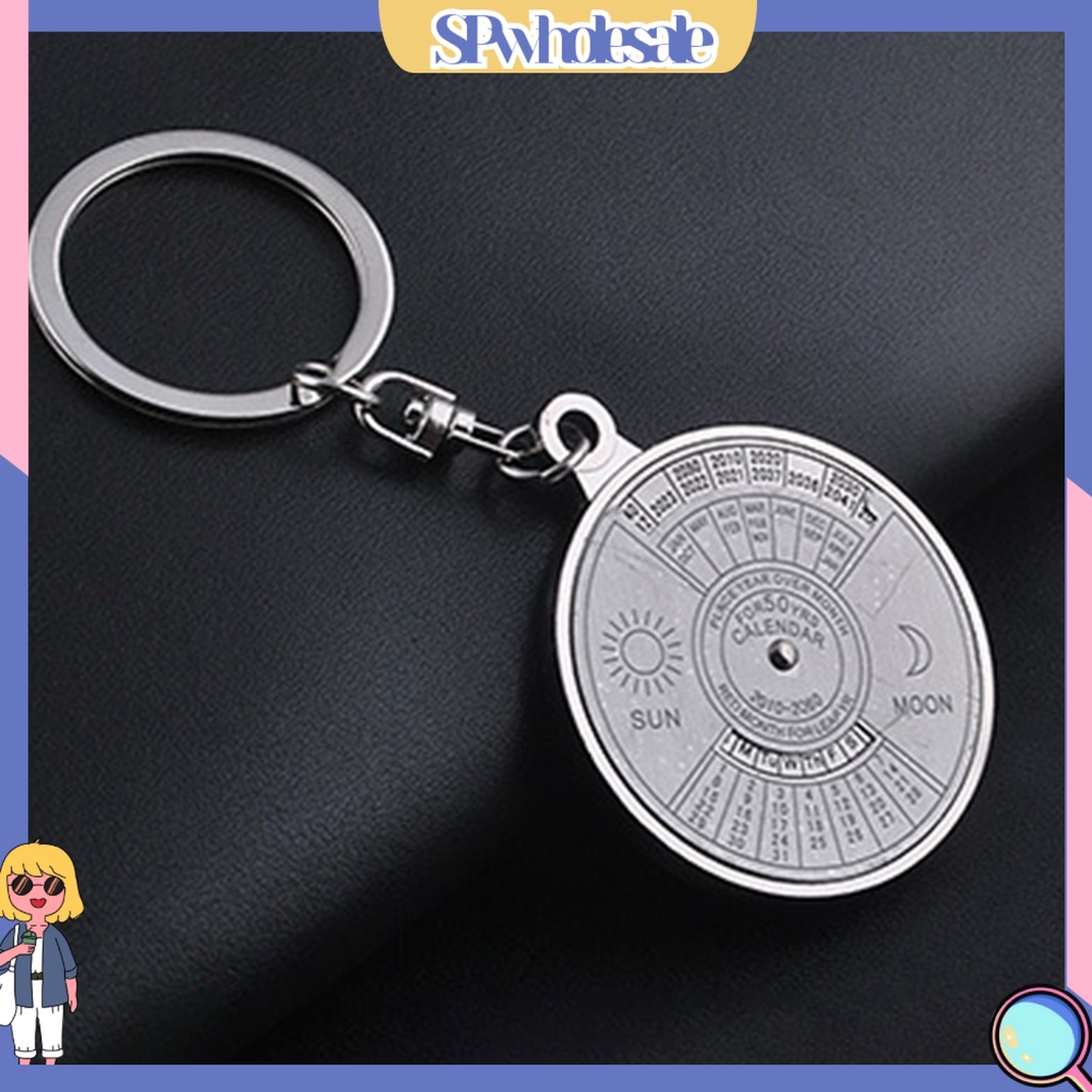 <SPwholesale> Móc Chìa Khóa Khắc Hình Mặt Trời Mặt Trăng Trong Suốt 50 Năm Bằng Thép Không Gỉ