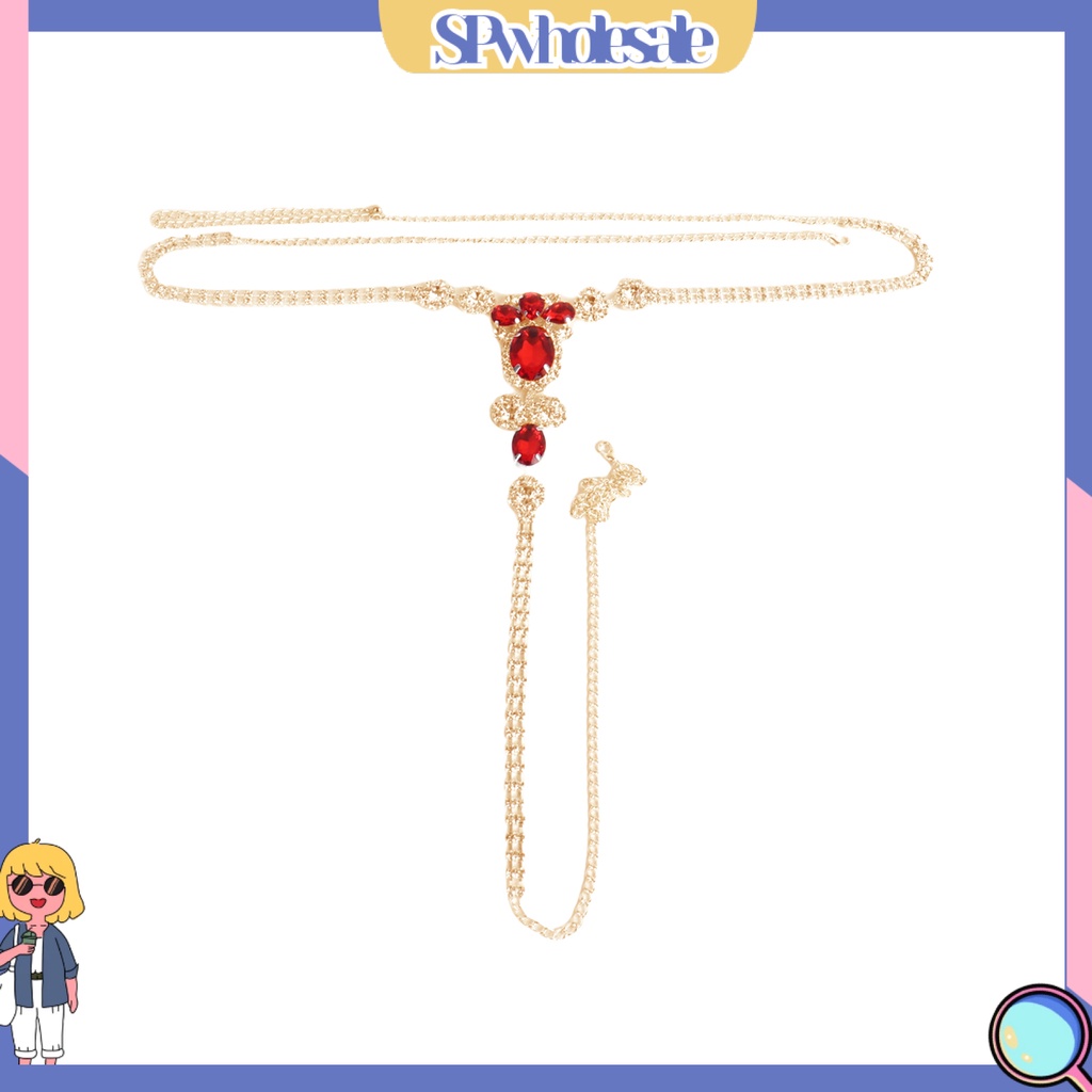 &lt;SPwholesale&gt; Chuỗi Dây Đeo Cơ Thể Đính Đá Giả Lấp Lánh Có Thể Điều Chỉnh Trang Sức Hàng Ngày Quyến Rũ