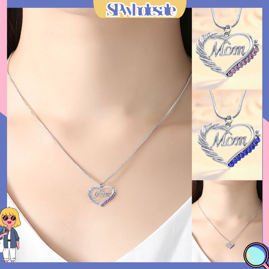 <SPwholesale> Vòng Cổ Mặt Khoét Rỗng Hình Trái Tim Sáng Tạo Trang Trí Cổ Chống Mài Mòn Dành Cho Mẹ