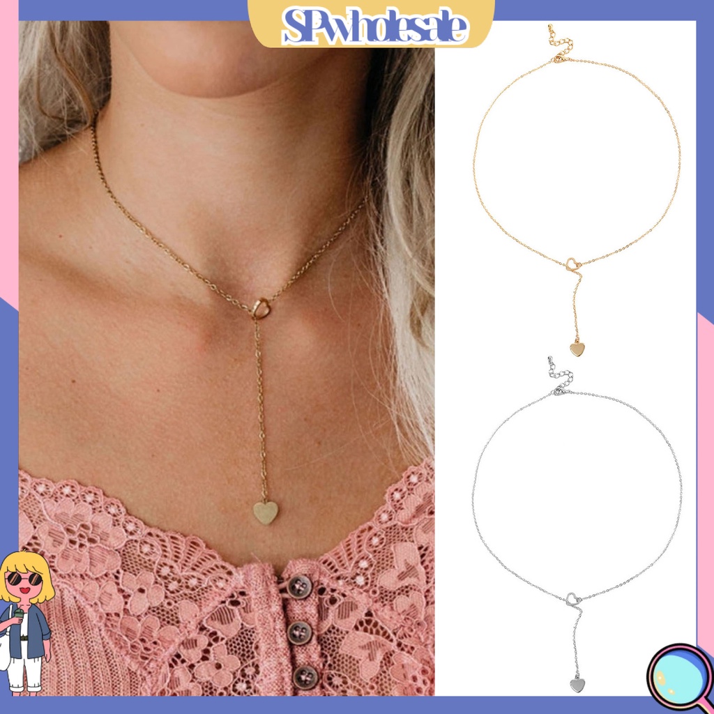 &lt;SPwholesale&gt; Vòng cổ Mặt Trái Tim Màu Sắc Trơn Sáng Tạo Cho Nữ