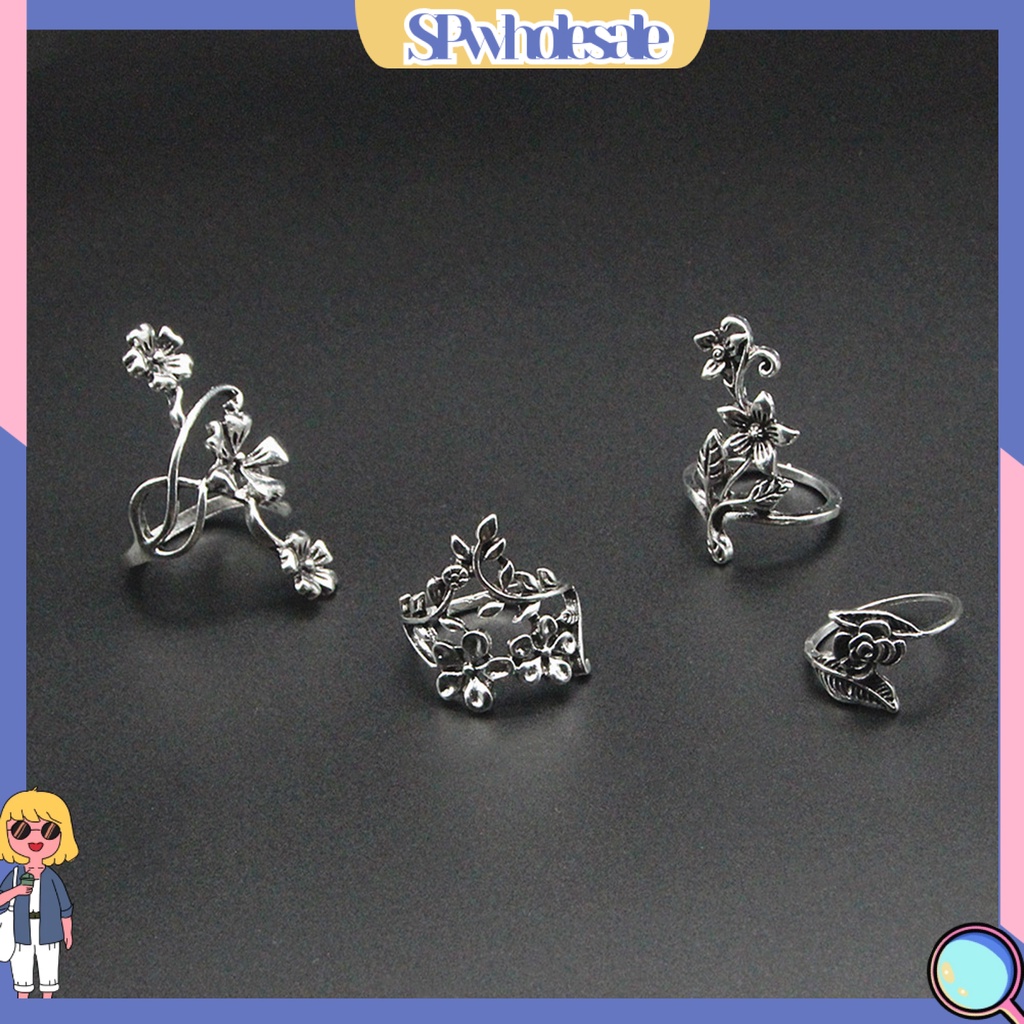 <SPwholesale> Set 4 Nhẫn Đeo Khớp Ngón Tay Phong Cách Trung Hoa Cổ Điển Dành Cho Nữ