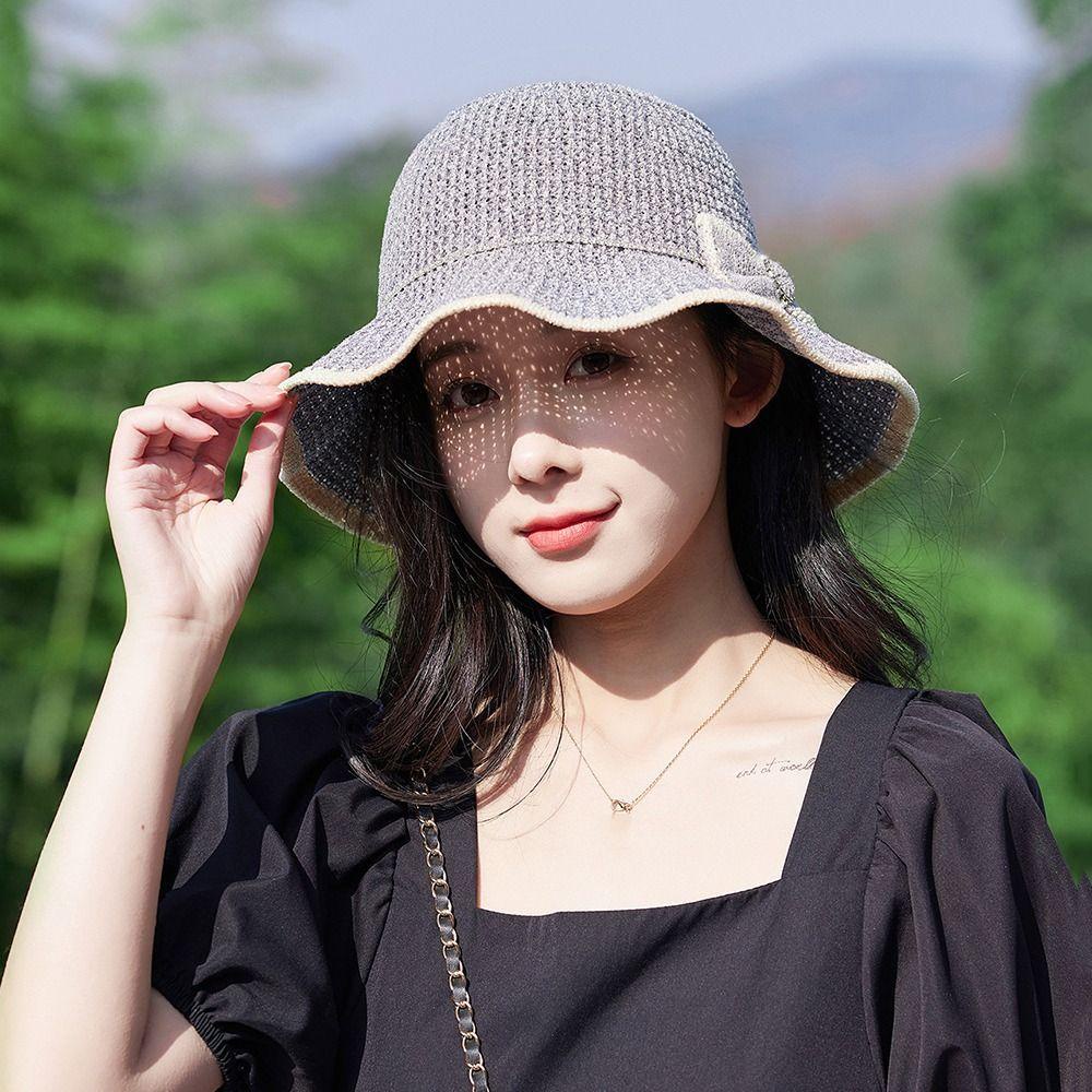 Nón Vành Tròn Màu Trơn Chống Tia UV Thời Trang Mùa Hè
