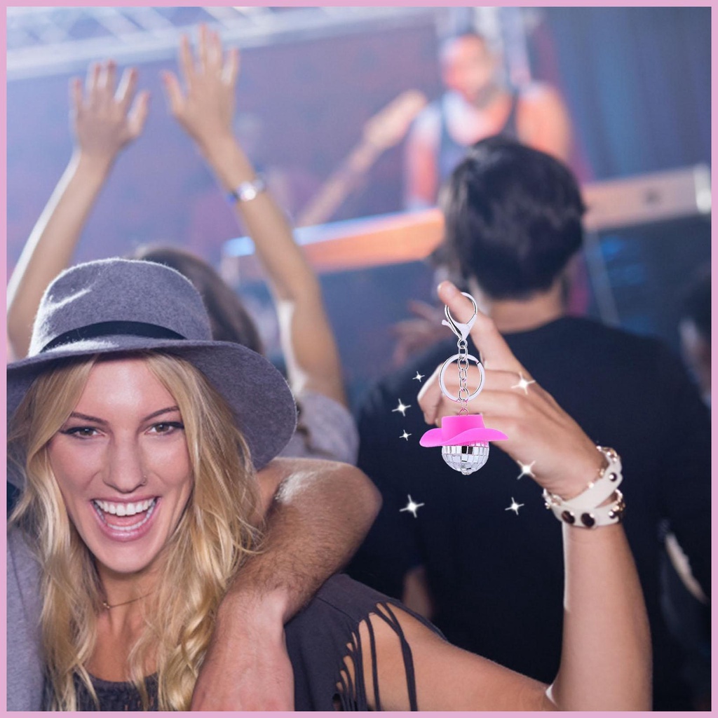 Móc Khóa Disco Mini Màu Hồng Thời Trang Có Thể Tái Sử Dụng Cho Nam Nữ