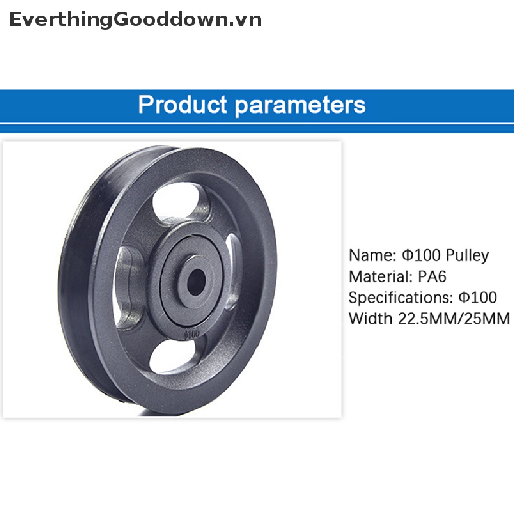 1 Bánh Xe Ròng Rọc 100mm Chất Liệu Abs Màu Đen Chống Mòn Dùng Để Tập Gym