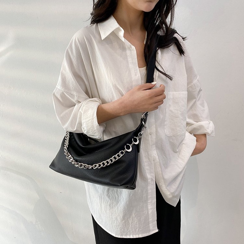 Túi Xách Cỡ Lớn Phối Dây Xích Đeo Vai Kiểu retro Hàn Quốc Thời Trang Cho Nữ