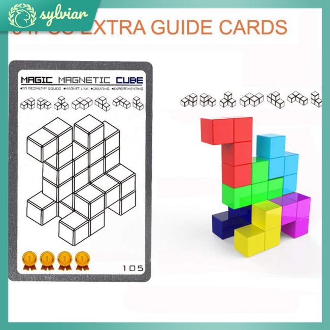 Bộ 7 Khối Nam Châm Ma Thuật Kèm 54 Thẻ Thông Minh Dành Cho Bé Phát Triển