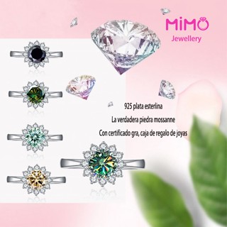   Với giấy chứng nhận Gra  Nhẫn moissanite chính hãng s925 Sterling Silver Sun Flower Moissanite Diamond Ring 