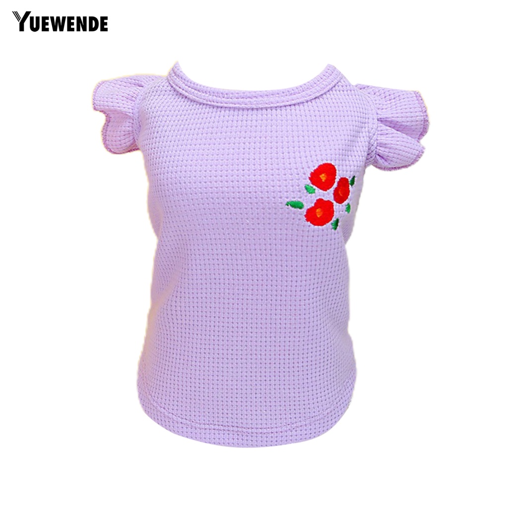 Áo Thun Mềm Mại Thoáng Khí Thêu Họa Tiết Hoa Xinh Xắn Cho Thú Cưng