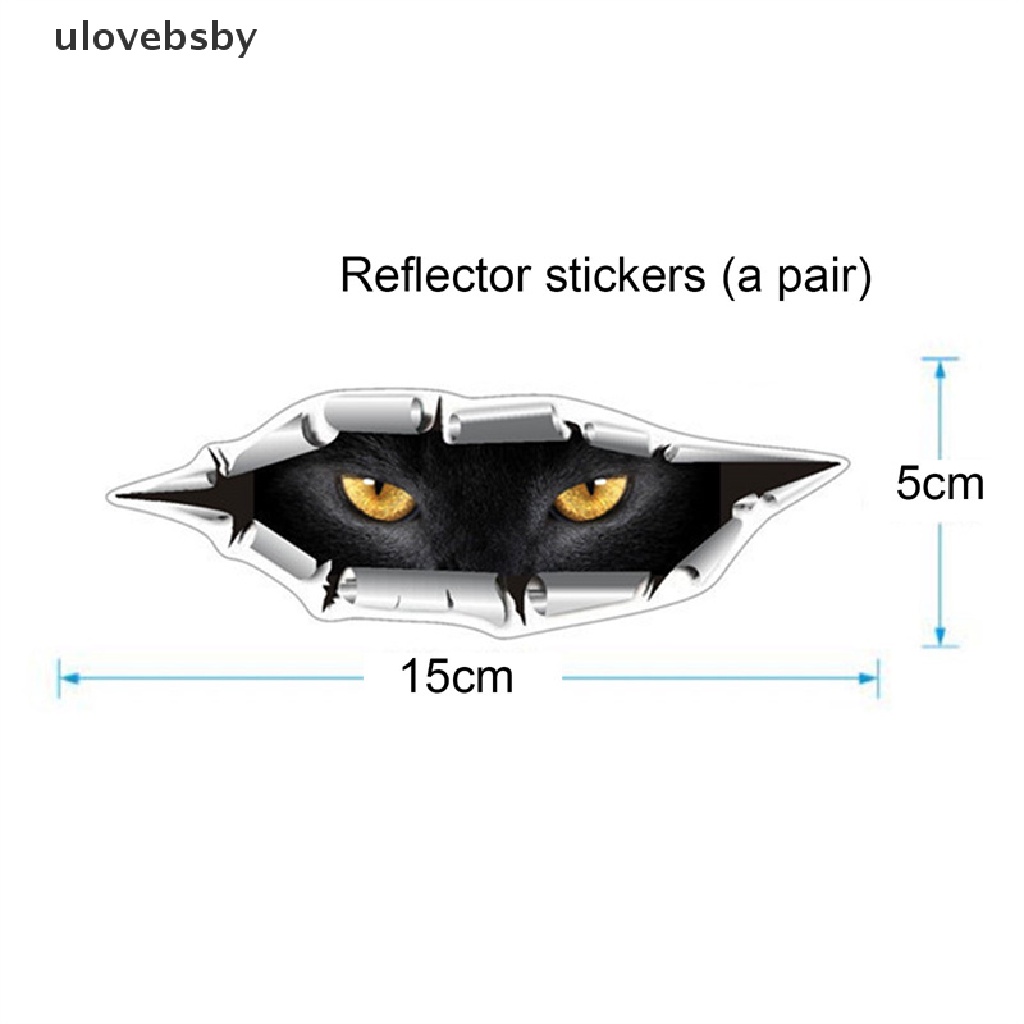 Sticker 3D Chống Thấm Nước Hình Đôi Mắt Mèo Ngộ Nghĩnh Trang Trí Xe Hơi