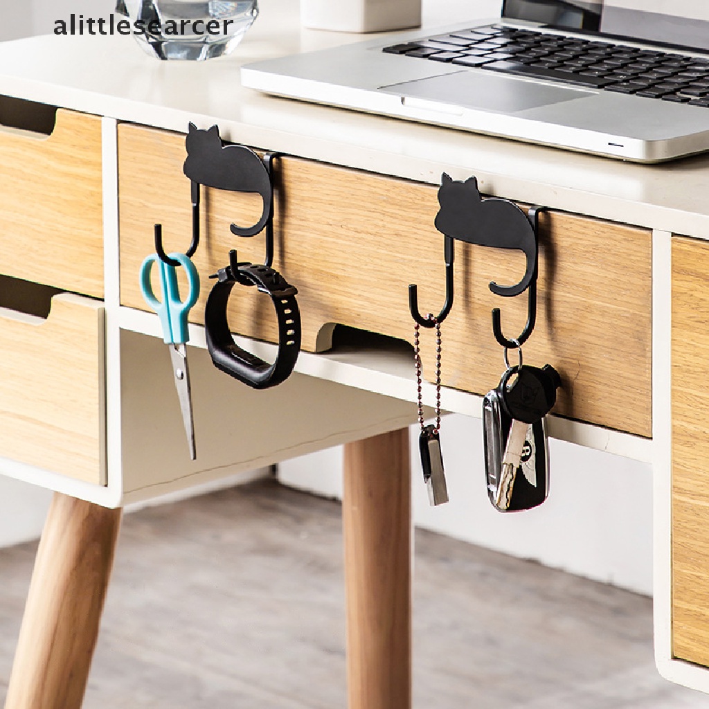 Móc Sắt Treo Đồ Hình Mèo Dễ Thương Không Cần Khoan Tiện Dụng
