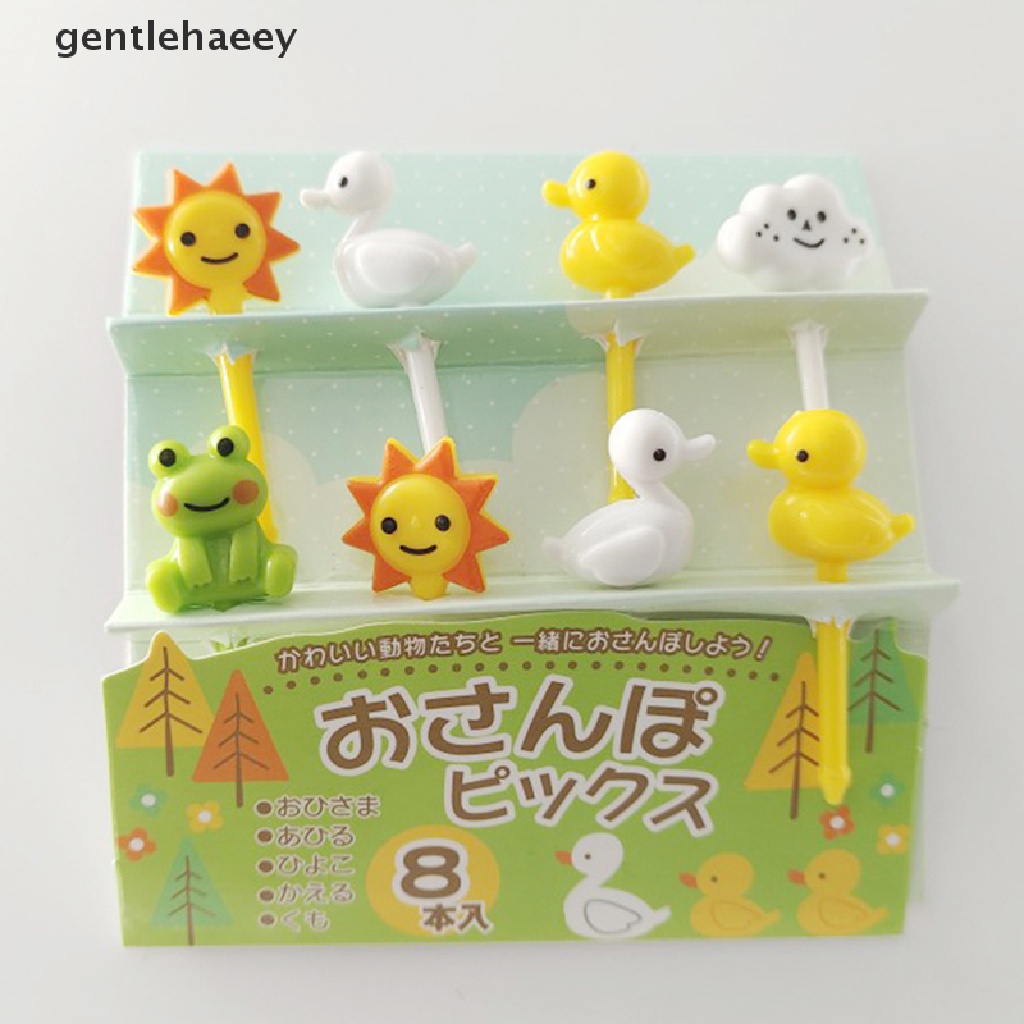 Set 8 Nĩa Ăn Trái Cây Hình Động Vật Hoạt Hình Bằng Nhựa Cấp Thực Phẩm Cho Bé