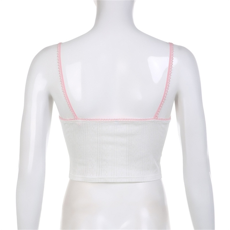 Áo Croptop Hai Dây Cổ Chữ V Thắt Nơ Hở Lưng Phong Cách Nhật Bản Dễ Thương Dành Cho Nữ