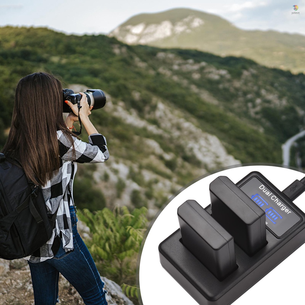 Bộ 2 Pin Và Sạc EN-EL14 7.4V 1500mAh + 1 Đèn LED2-EL14 Cho D3100 D3200 D3300 D340