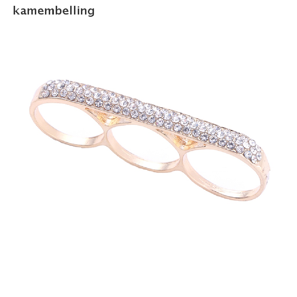 Kamembelling Nhẫn Đeo Khớp Ngón Tay Ba Ngón Bằng Thép Không Gỉ Thời Trang Tối Giản Làm Quà Tặ