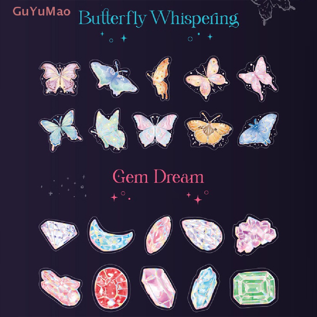 Bộ 20 Miếng Dán Hình Bướm Phong Cách Cổ Điển Dùng Trang Trí Sổ Tay DIY